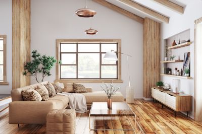 Living Room with New Hardwood Floors