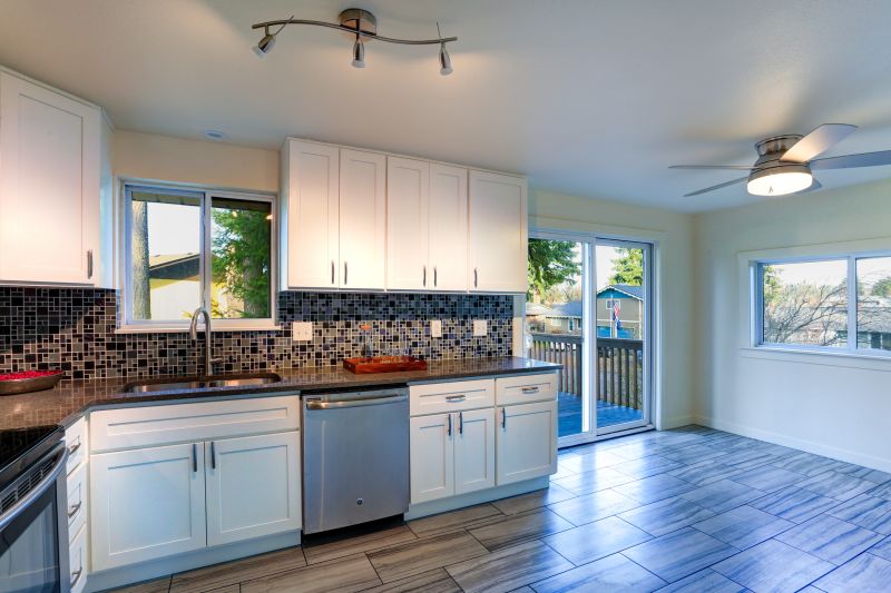 Modern Kitchen with Hardwood Flooring